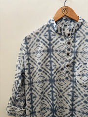 Indigo Shibori: Jaipuri Hand-Dyed Cotton Kurta