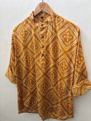 Golden Hues of Bikaner: Sanganeri Bandhani Print Kurta