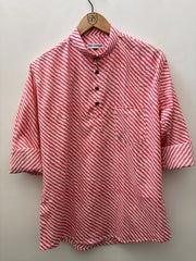 Cotton Lahariya Short Kurta – The Karigar