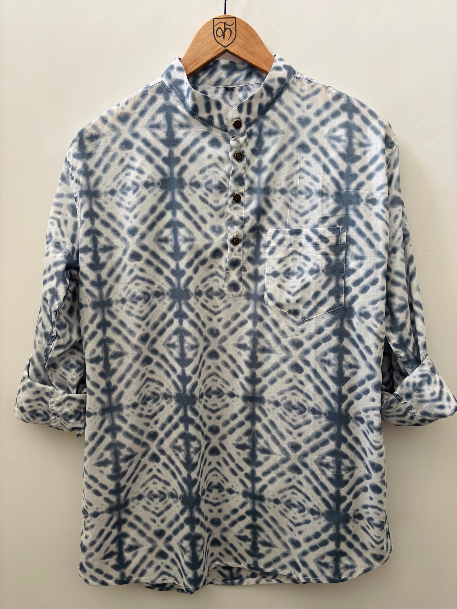 Indigo Shibori: Jaipuri Hand-Dyed Cotton Kurta